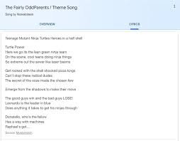 Fairly Odd Parents lyrics