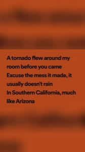 A Tornado Flew Around My Room Lyrics