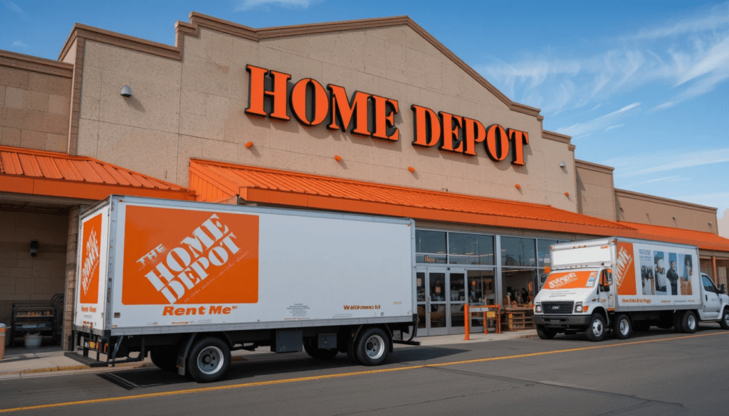 Home depot rental trucks parked outside a home depot store. Home depo truck rental phone number