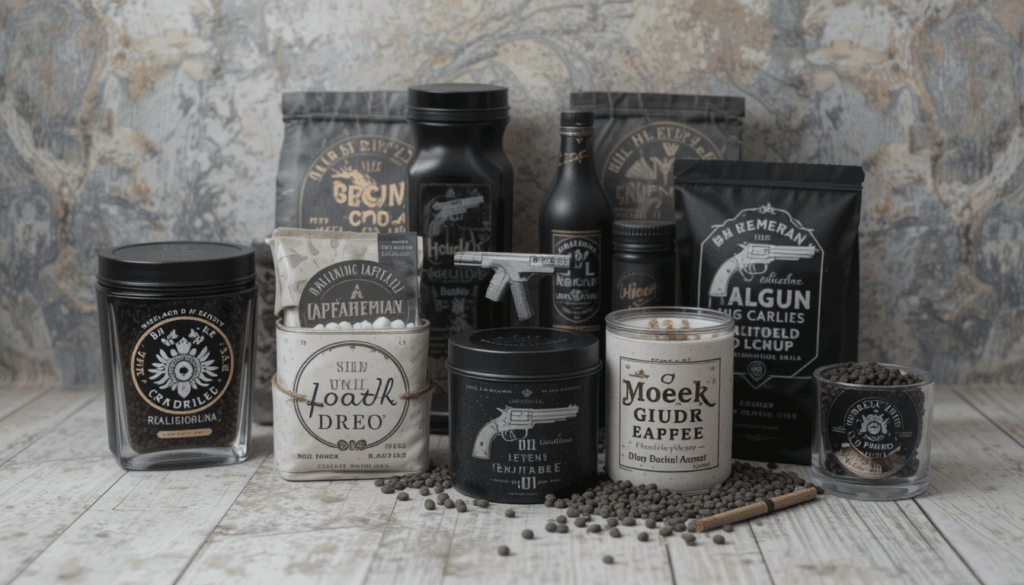 Black gun coffee merchandise including mugs, t-shirts, and tumblers. Black gun coffee commercial