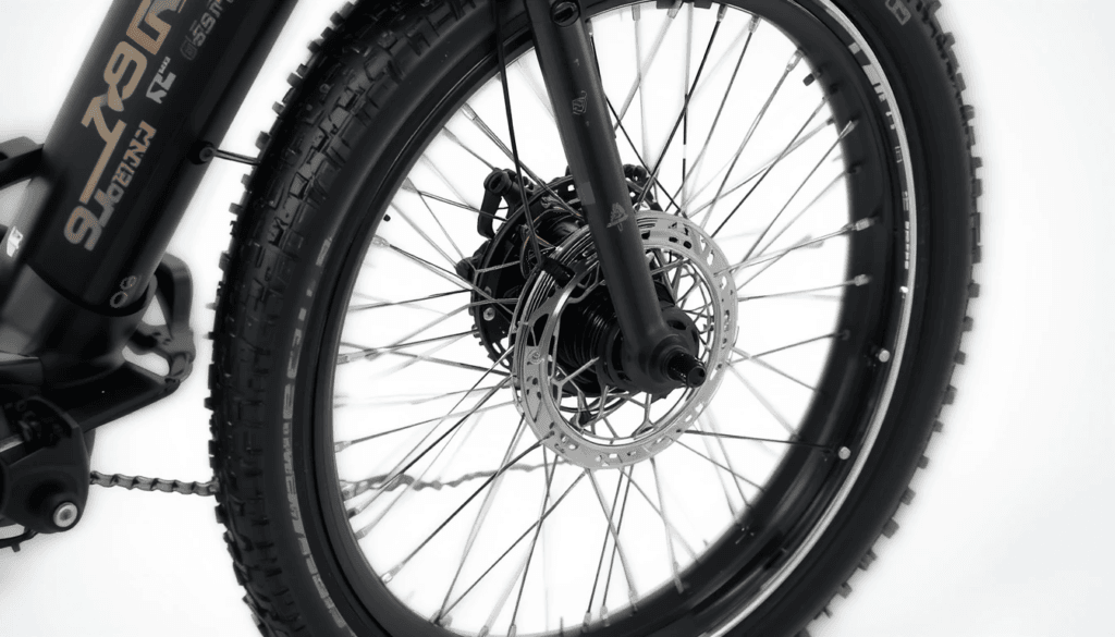 Close-up of a 750 watt electric bike motor and battery,best 26-inch mountain bike tires for ultimate performance & grip