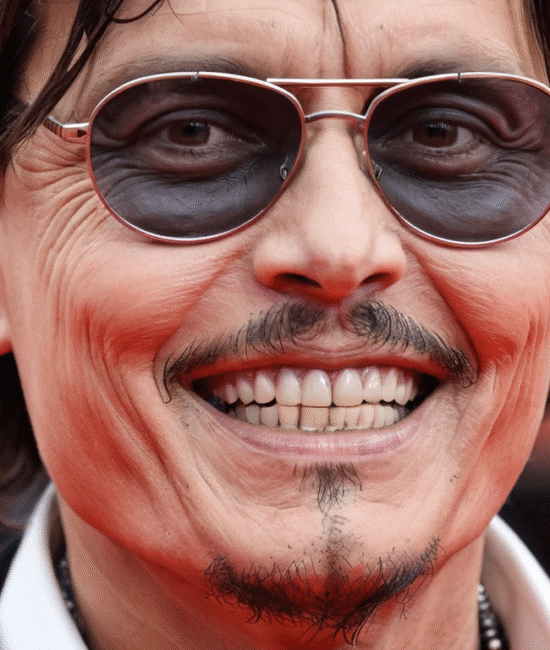 Alt text: Johnny Depp teeth viral scandal Cannes 2023 close-up